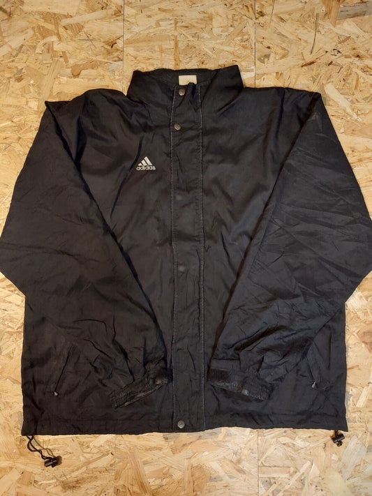 Vintage Adidas Sz XL Black Windbreaker Tracksuit Jacket 90s Retro Sports
