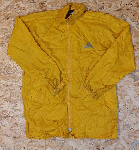 Vintage Adidas Sz S M Yellow Windbreaker Tracksuit Jacket Black retro 90s