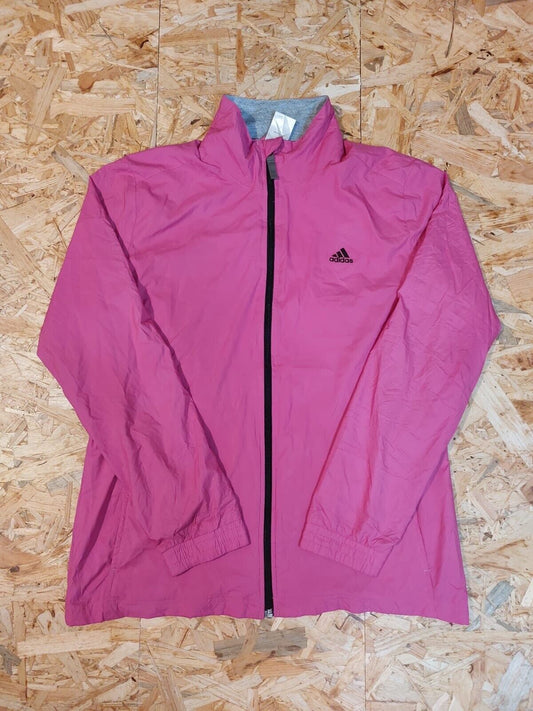 Vintage Adidas Sz 18 Pink Windbreaker Tracksuit Jacket 90s Retro Sports Women