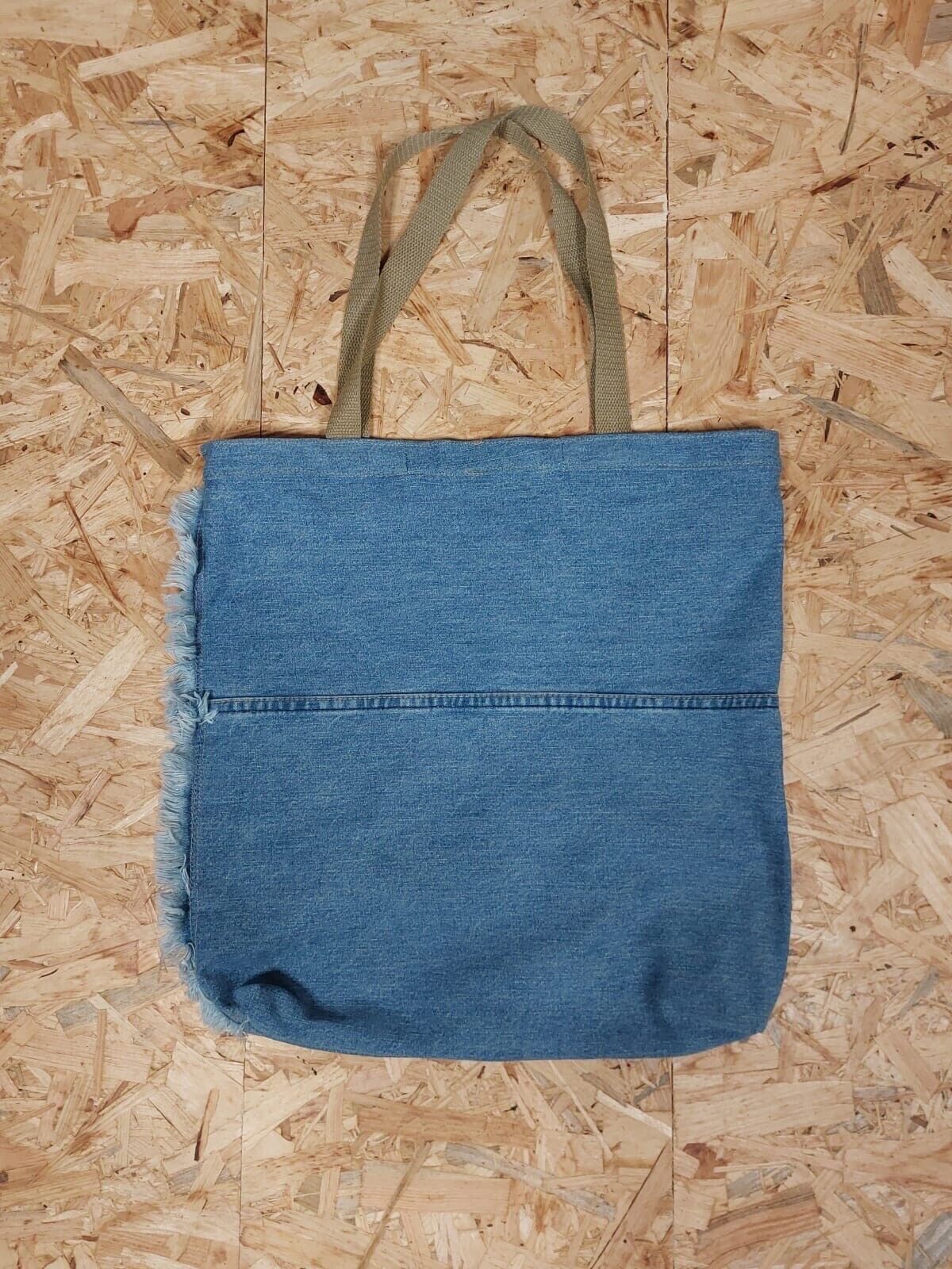 Denim Tote Jean Bag - Made From Levi Denim Blue Cotton - Pride - Upcycled