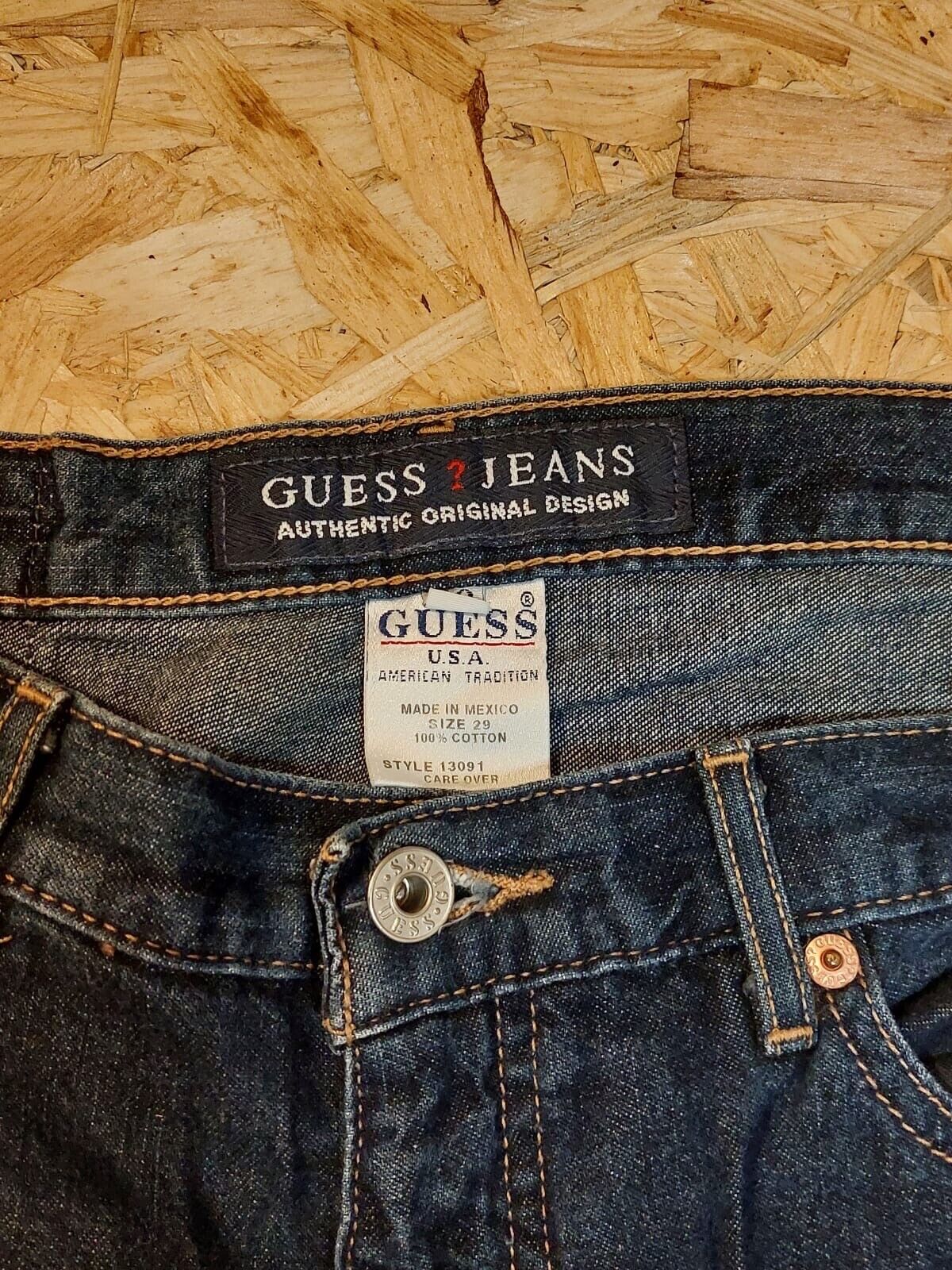 GUESS Jeans Capris W29 L25 Dark Blue 100% Cotton Style 13091 Cut 53597