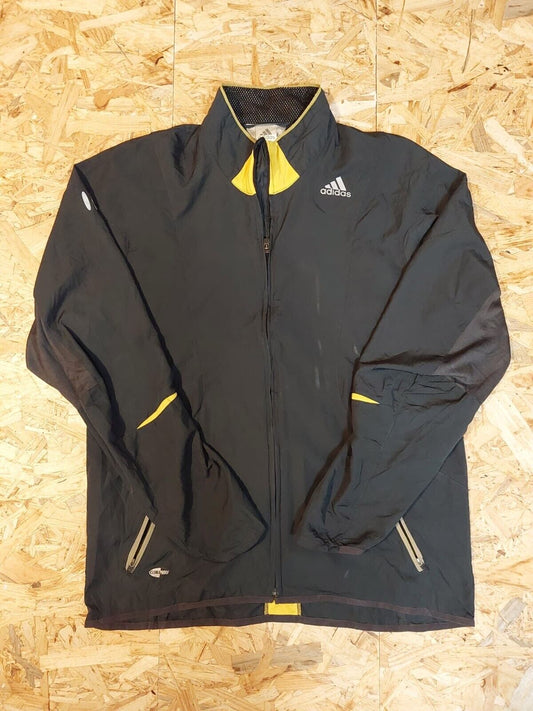 Vintage Adidas Sz M Windbreaker Tracksuit Jacket Blue Yellow 90s Sports Retro