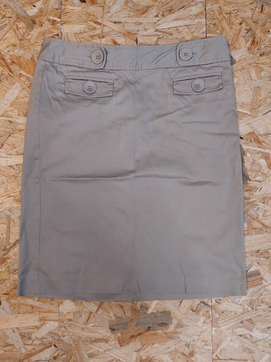 Gap Y2K Vintage Beige Cargo Zip Skirt Strech Women UK Size 4 00s retro