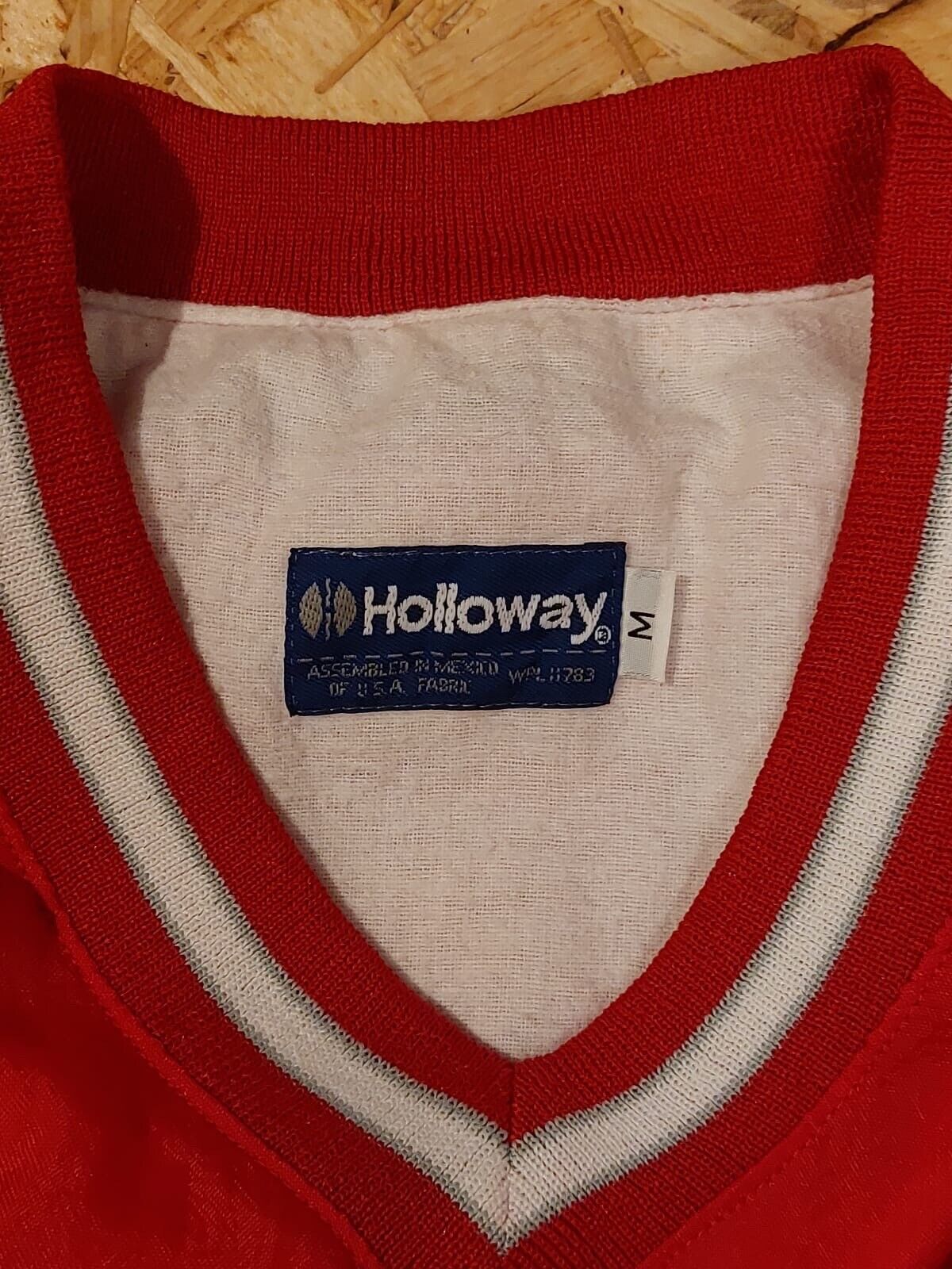 Vintage 90s Sz M Red Pro Sports Player Plymouth Holloway Pullover Jacket retro