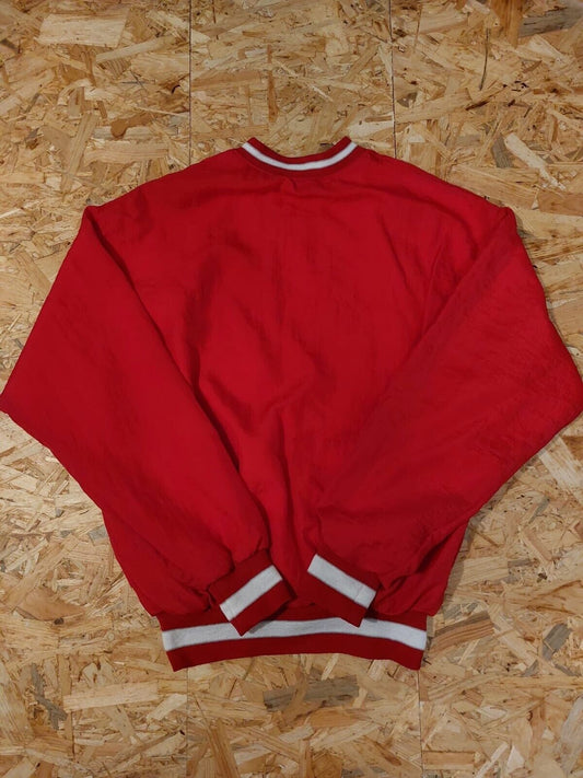 Vintage 90s Sz M Red Pro Sports Player Plymouth Holloway Pullover Jacket retro
